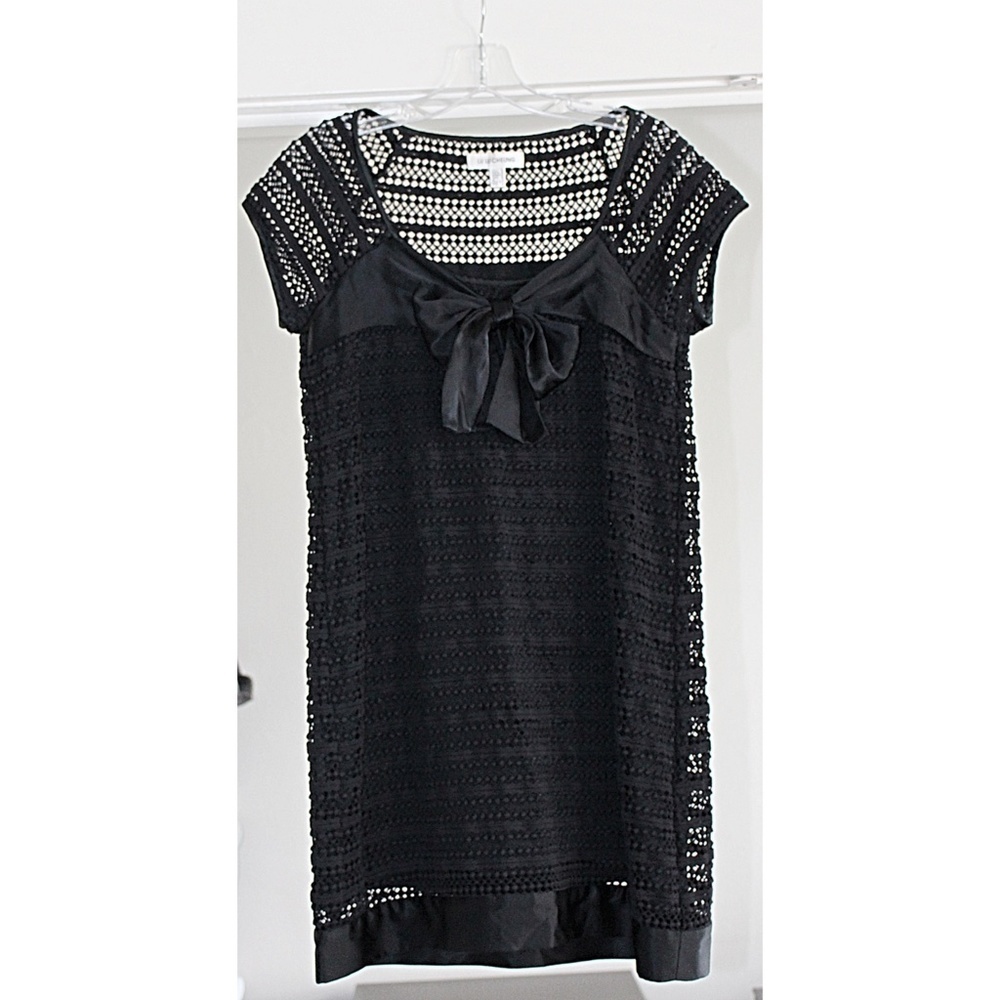 Lu Lu Cheung Designer - Lolita Dress - Silk + Eyelet Babydoll with Bow, Med - Picture 4 of 12